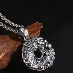 Renbeads Koi Fish Dragon Peace Buckle Wealth Necklace Pendant