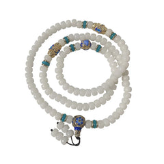 Natural White Bodhi Seed Mala 108 Beads Wealth Bracelet