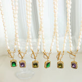 Pearl Zircon Wealth Charm Necklace Pendant