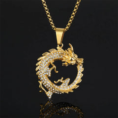 Chinese Zodiac Dragon Pattern Success Necklace Pendant