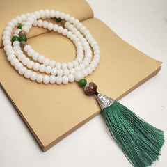 White Bodhi Seed 108-Bead Protection Bracelet