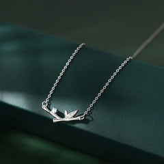 Bamboo Leaf Design Copper Zircon Wealth Necklace Pendant