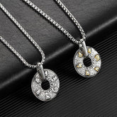 Tibetan Om Mani Padme Hum Peace Buckle Creative Necklace Pendant