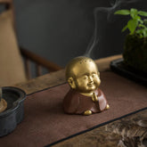 Renbeads Little Buddha Laughing Buddha Ceramic Healing Incense Burner