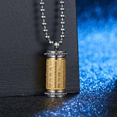Titanium Steel Prayer Wheel Scriptures Balance Pendant Necklace