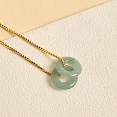 Jade Double Peace Buckle Prosperity Necklace Pendant