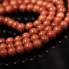 108 Mala Beads Goldstone Om Mani Padme Hum Swastika Confidence Bracelet