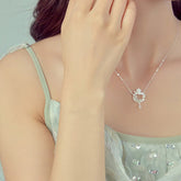 925 Sterling Silver Cubic Zirconia Pearl Necklace Pendant with Jade