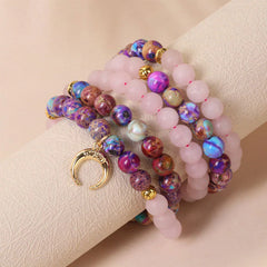 108 Beads Real Pink Crystal Mala Healing Bracelet