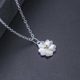 925 Sterling Silver Cherry Blossom Flower Blessing Necklace Pendant