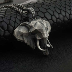 Renbeads Elephant Pewter Titanium Steel Strength Necklace Pendant