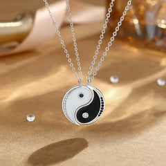 925 Sterling Silver Yin Yang Symbol Harmony Necklace Pendant