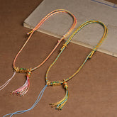 Colorful String Copper Necklace Pendant