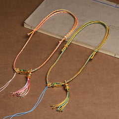 Colorful String Copper Necklace Pendant