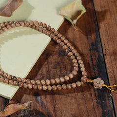 Sandalwood Plum Blossom Charm Healing Mala Bracelet