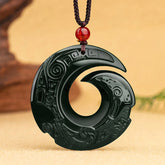 Luck-Improving Design Natural Cyan Jade Necklace Pendant