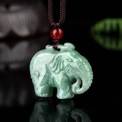Elephant Jade Luck and Strength Necklace Pendant