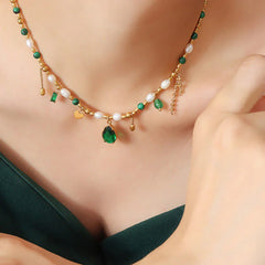 Pearl, Zircon, Turquoise Necklace Pendant