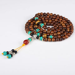 108 Beads Rosewood Tiger Eye Mala Healing Bracelet