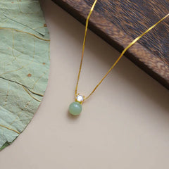 Lucky Bead Jade Prosperity Chain Necklace Pendant