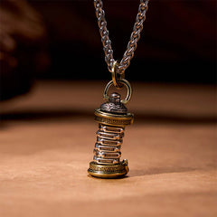 Yin Yang Tower Copper Rotatable Balance Necklace Pendant