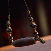 Tibet Dzi Bead Om Mani Padme Hum Protection Necklace Pendant