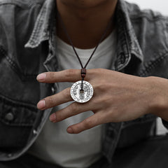 Bagua Yin Yang Copper Coin Star Balance Energy Necklace Pendant