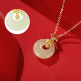 925 Sterling Silver Natural Hetian Jade Carnation Flower Prosperity Necklace Pendant