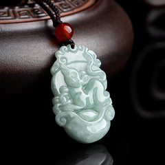 Natural Jade 12 Chinese Zodiac Success Pendant Necklace