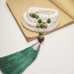 White Bodhi Seed 108-Bead Protection Bracelet