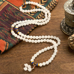 108 Mala Beads Natural Golden Silk Jade Wealth Luck Bracelet