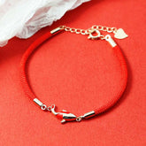 Copper Koi Fish Wealth Jewelry Set with Red Rope