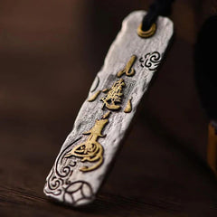 Making A Fortune Chinese Character Copper Coin Wealth Necklace Pendant