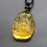 Renbeads Ksitigarbha Buddha Liuli Crystal Serenity Amulet Necklace Pendant