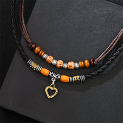 Love Heart Pattern Bead Healing Necklace and Bracelet