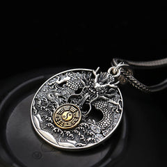 Renbeads Dragon Waves Yin Yang Bagua Luck Strength Necklace Pendant