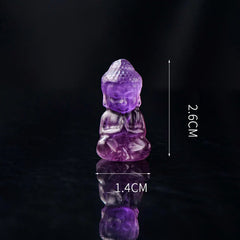 Various Crystal Amethyst Pink Crystal White Crystal Citrine Buddha Carved Necklace Pendant for Spiritual Healing and Decoration
