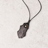 Ebony Wood Irregular Shape Copper Bead Necklace Pendant