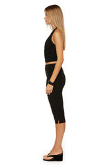 City Lights Black Jersey Capri Pants
