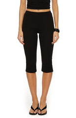 City Lights Black Jersey Capri Pants