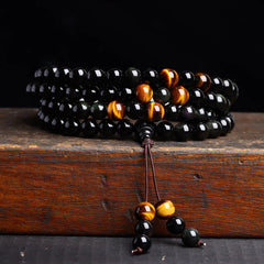 108 Mala Beads Black Obsidian Ice Obsidian Fulfillment Bracelet