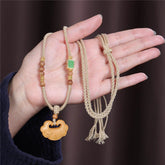 Tibetan Sandalwood Chinese Lock Charm Necklace Pendant