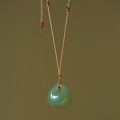 Natural Jade Luck Prosperity Necklace Pendant (Random Color)
