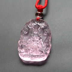 Renbeads Ksitigarbha Buddha Liuli Crystal Serenity Amulet Necklace Pendant