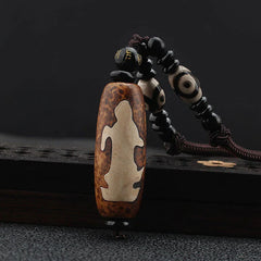 Tibet Om Mani Padme Hum Dzi Bead Avalokitesvara Pattern Wealth Necklace