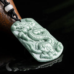 Year of the Dragon Chinese Zodiac Dragon Jade Success Amulet Necklace Pendant