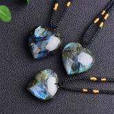 Labradorite Heart Support Necklace Pendant