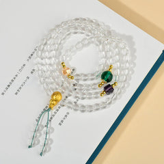 108 Mala Beads White Crystal Clarity Bracelet