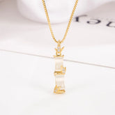 Renbeads Chalcedony Bamboo Pattern Harmony Necklace Pendant