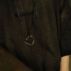 Vintage Copper Brass Handmade Luck Necklace Pendant